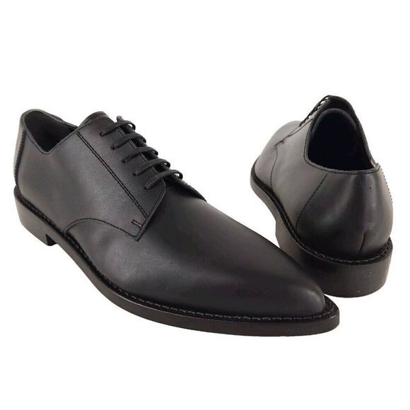 COMME des GARCONS HOMME PLUS Pointed Toe Leather Loafers 24 US 6 Black CDG New main image 4